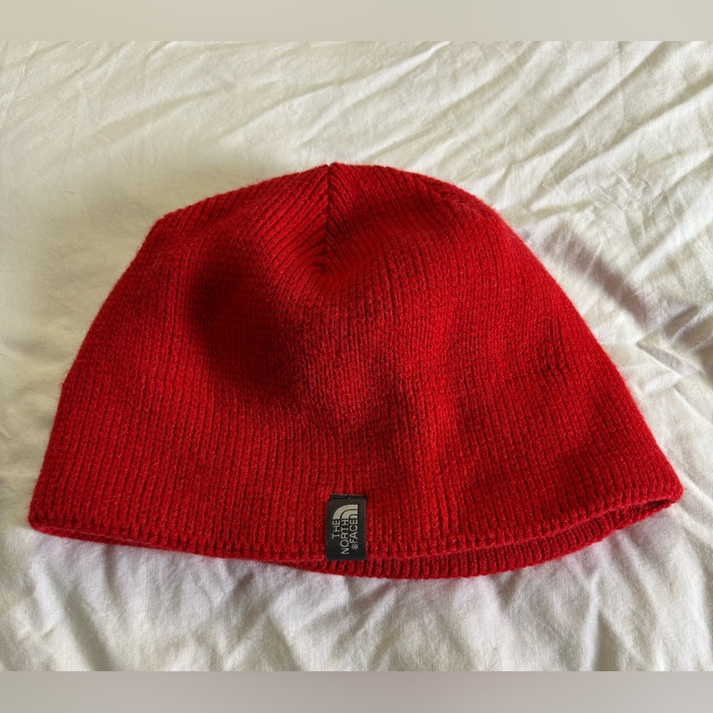 North Face Outdoor Research Hat Beanie Drye Lined Knit Red Winter One Size Mens